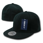 Wholesale Bulk Blank Flex Stretchable Snapback Flat Bill Hats - Decky 872 - Black - Picture 5 of 5