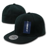 Wholesale Bulk Blank Flex Stretchable Snapback Flat Bill Hats - Decky 872 - Black