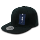Wholesale Bulk Blank Flex Stretchable Snapback Flat Bill Hats - Decky 872 - Black