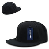 Wholesale Bulk Blank Flex Snapback Flat Bill Hats - Decky 873 - Black