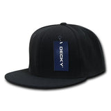 Wholesale Bulk Blank Flex Snapback Flat Bill Hats - Decky 873 - Black
