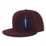 Wholesale Bulk Blank Flex Snapback Flat Bill Hats - Decky 873 - Maroon