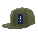 Wholesale Bulk Blank Flex Snapback Flat Bill Hats - Decky 873 - Olive