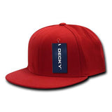 Wholesale Bulk Blank Flex Snapback Flat Bill Hats - Decky 873 - Red