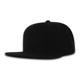 Wholesale Bulk Blank Kids' Youth Flat Bill Snapback Hats - Decky 7011 - Black