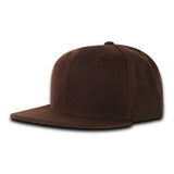 Wholesale Bulk Blank Kids' Youth Flat Bill Snapback Hats - Decky 7011 - Brown
