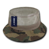 Wholesale Bulk Blank Mesh Bucket Hats - Decky 458 - Woodland Camo