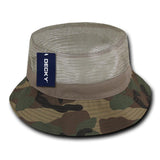 Wholesale Bulk Blank Mesh Bucket Hats - Decky 458 - Woodland Camo