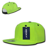 Decky 1077 Neon Snapback Hat, 6 Panel Flat Bill Cap