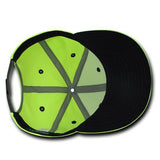 Wholesale Bulk Blank Neon Snapback Flat Bill Hat - Decky 1077 - Neon Yellow