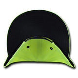 Wholesale Bulk Blank Neon Snapback Flat Bill Hat - Decky 1077 - Neon Yellow