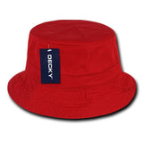 Wholesale Bulk Blank Polo Bucket Hats - Decky 961 - Red