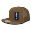 Wholesale Bulk Blank Ripstop Flat Bill Trucker Hats - Decky 241 - Coyote