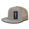 Wholesale Bulk Blank Ripstop Flat Bill Trucker Hats - Decky 241 - Khaki