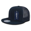 Wholesale Bulk Blank Ripstop Flat Bill Trucker Hats - Decky 241 - Navy