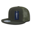 Wholesale Bulk Blank Ripstop Flat Bill Trucker Hats - Decky 241 - Olive Drab