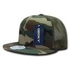 Wholesale Bulk Blank Ripstop Flat Bill Trucker Hats - Decky 241 - Woodland Camo