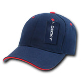 Wholesale Bulk Blank Sandwich Bill Baseball Hats - Decky 2003 - Navy/Red