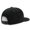 Wholesale Bulk Blank Snapback Flat Bill Cotton Hats - Decky 361 - Black