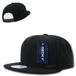Wholesale Bulk Blank Snapback Flat Bill Hats - Decky 350 - Black - Picture 3 of 22