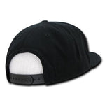 Wholesale Bulk Blank Snapback Flat Bill Hats - Decky 350 - Black - Picture 4 of 22