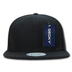 Wholesale Bulk Blank Snapback Flat Bill Hats - Decky 350 - Black - Picture 5 of 22
