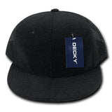 Wholesale Bulk Blank Terry Trucker Flat Bill Snapback Hats - Decky 1081 - Black