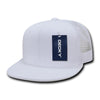 Wholesale Bulk Blank Terry Trucker Flat Bill Snapback Hats - Decky 1081 - White