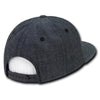 Wholesale Bulk Blank Washed Denim Snapback Flat Bill Hats - Decky 1094 - Black