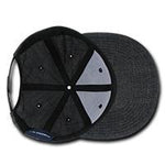 Decky 1094 - Washed Denim Snapback Hat, 6 Panel Denim Flat Bill Cap