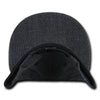 Wholesale Bulk Blank Washed Denim Snapback Flat Bill Hats - Decky 1094 - Black