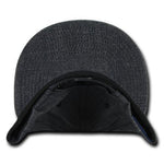 Wholesale Bulk Blank Washed Denim Snapback Flat Bill Hats - Decky 1094 - Black - Picture 8 of 9