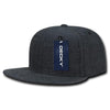 Wholesale Bulk Blank Washed Denim Snapback Flat Bill Hats - Decky 1094 - Black