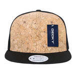 Decky 354 - Cork Snapback Hat, 6 Panel Flat Bill Cap - Picture 7 of 8