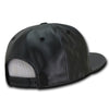 Wholesale Bulk Faux Leather Flat Bill Snapback Cap - Decky 1103 - Black