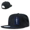 Wholesale Bulk Faux Suede Flat Bill Snapback Hats - Decky 1091 - Black