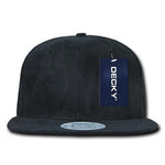 Faux Suede Flat Bill Snapback Hats - Decky 1091