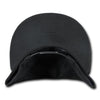 Wholesale Bulk Faux Suede Flat Bill Snapback Hats - Decky 1091 - Black
