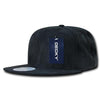 Wholesale Bulk Faux Suede Flat Bill Snapback Hats - Decky 1091 - Black