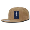 Wholesale Bulk Faux Suede Flat Bill Snapback Hats - Decky 1091 - Khaki