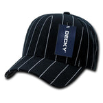 Wholesale Bulk Fitted Pin Stripe Baseball Hats - Decky 403 - Black