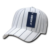 Wholesale Bulk Fitted Pin Stripe Baseball Hats - Decky 403 - White