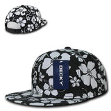 Wholesale Bulk Floral Flat Bill Snapback Hats - Decky 1065 - Black