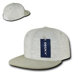 Decky 1131 - Heather Jersey Knit Snapback Hat, 6 Panel Flat Bill Cap