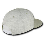 Decky 1131 - Heather Jersey Knit Snapback Hat, 6 Panel Flat Bill Cap - Picture 4 of 4