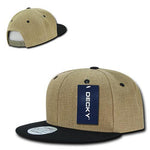 Heavy Jute Flat Bill Snapback Hats - Decky 1099 - Picture 5 of 8