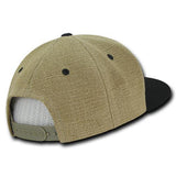 Wholesale Bulk Heavy Jute Flat Bill Snapback Hats - Decky 1099 - Black