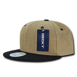 Heavy Jute Flat Bill Snapback Hats - Decky 1099 - Picture 4 of 8