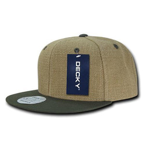 Decky 1099 Heavy Jute Flat Bill Snapback Hat - 