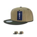 Heavy Jute Flat Bill Snapback Hats - Decky 1099 - Picture 1 of 8
